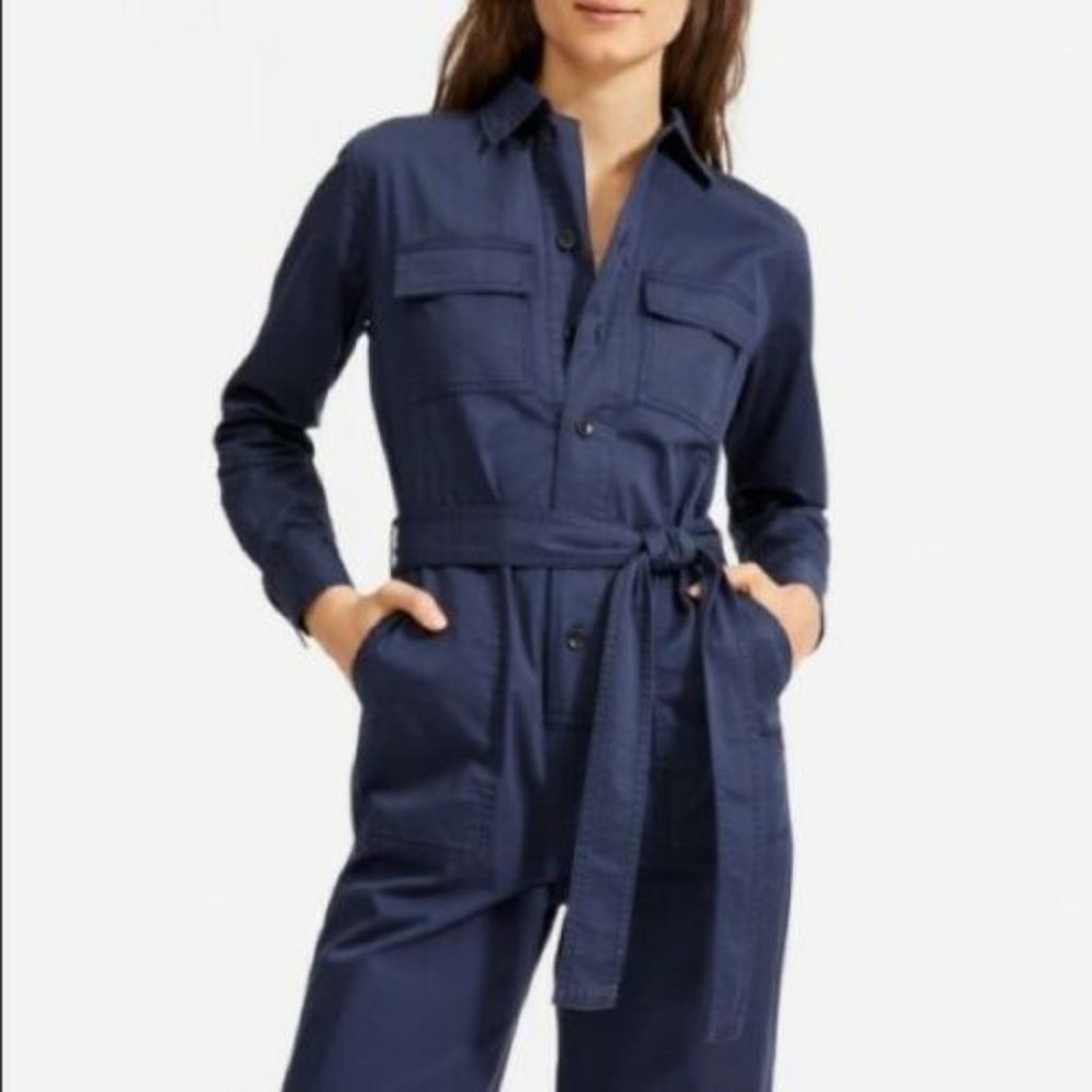 Everlane Womens Modern Utility Jumpsuit Navy 14